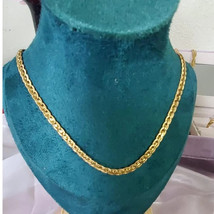 Vintage Gold filled Braided Herringbone Chain women waterproof and tarnish free - $30.86