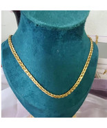 Vintage Gold filled Braided Herringbone Chain women waterproof and tarni... - $42.70 CAD