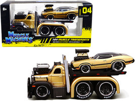 1953 Mack B-61 Flatbed Truck Gold 1970 Oldsmobile 442 Gold w Black Top Stripes M - $23.58