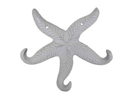 [Pack Of 2] Rustic Whitewashed Cast Iron Wall Mounted Decorative Metal Starfish  - £54.18 GBP
