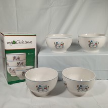 NEW - My Christmas &quot;Snow Village&quot; Snowman - Set of 4 - Soup/Cereal Bowls 5” - £17.67 GBP