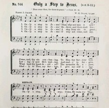1883 Gospel Hymn Only A Step To Jesus Sheet Music Victorian Religious AD... - $14.99