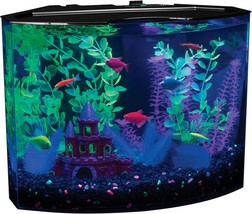 Crescent Aquarium Kit 5 Gallons, Includes Hidden Blue Led Light And Inte... - $54.99