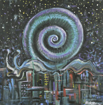 &quot;Snail That Devoured Denver&quot; By S. Walker Signed Oil on Canvas 18&quot;x18&quot; - £200.69 GBP