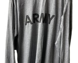 US Army Mens Size L Mock Neck Long Sleeved Off Grey Tee Shirt - $17.12