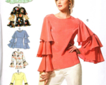 Vogue V9243 Misses 6 to 14 Casual Long Sleeve Tops Uncut Sewing Pattern - £14.44 GBP