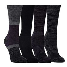 Kirkland Signature Women Extra-Fine Merino Wool Blend Crew Sock, 4-pair (Black) - £13.36 GBP