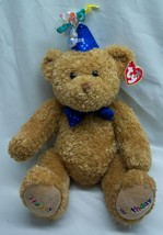 Ty Beanie Buddy 2006 Happy Birthday Teddy Bear 11&quot; Plush Stuffed Animal Toy - £15.69 GBP