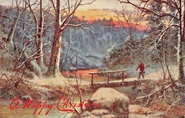 The Depth Of WINTER-TUCK Oilette #9567-BEAD TEXTURE-MERRY Christmas Postcard - £8.63 GBP