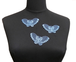 10pc-100 pcs Small Light Blue  Butterfly Lace Patch Craft Appliques Motif A15 - £6.95 GBP+