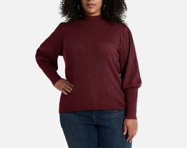 1.STATE Womens 1X Rich Cranberry Balloon Sleeve Sweater NWT AG10 - £31.32 GBP