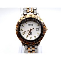 Fossil Blue Watch Women 28mm New Battery Luminous hands Rotating Bezel - $22.50