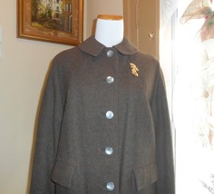 Brown Wool Coat Fall Coat Women&#39;s Coat  Size 12 - £32.17 GBP