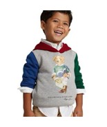 Ralph Lauren Polo Bear Color-Blocked Fleece Boys Hoodie Sz 5 - $513.20 MXN