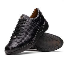 Nino Men'sGenuine Caiman Crocodile Fashion Sneaker Black image 2