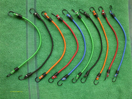 10 pc Strong Long Lasting Bungee Cord Pack Assorted Colors Metal Steel Hooks New - £7.20 GBP