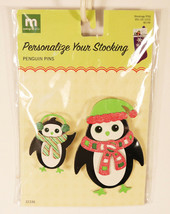 Personalize Your Christmas Stocking Penguin Pins Decor Making Memories NEW - £2.00 GBP