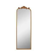 22&quot; x 64&quot; Filigree Arch Metal Full Length Floor Leaner Mirror Decor in Gold - $170.00