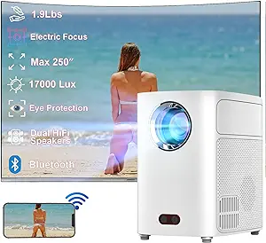 Mini Projector, 5G Wifi And Bluetooth Projector, Max 250&quot; 17000 Lux Inte... - £217.70 GBP