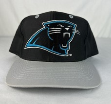 Vintage Carolina Panthers Hat Snapback Cap Team Logo 7 Embroidered NFL 90s - £31.26 GBP