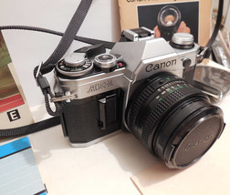 Excellent Canon AE-1 SLR 35mm Film Camera With Canon FD 50mm f/1.8 Lens - $163.51