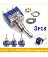 Mini Toggle Switch On Off On 3 Position 6 Pin DPDT X5 for Boat Car Model... - $17.76 CAD