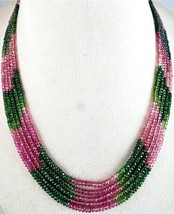 Natural Multi Tourmaline Beads Faceted Round 5 L 186 Ct Gemstone Finest Necklace - £482.21 GBP