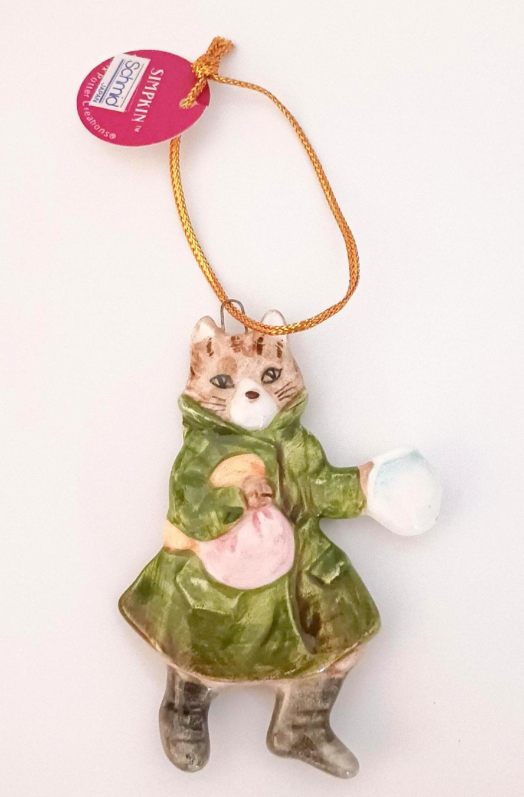 Ultra Rare Beatrix Potter Schmid Simpkin Flat Ornament Vintage 1984 FW Japan