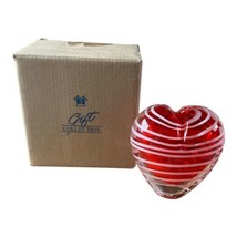 Vintage 2003 Avon Gift Collection Red Glass Captive Heart Bud Vase - $5.50