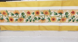Extra Long Fabric Printed Table Runner (13&quot; x 70&quot;) SUNFLOWERS - £15.56 GBP