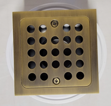 Signature Hardware 485530 Menlo Square Shower Drain - Aged Brass - $59.90