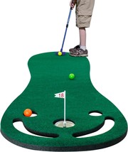 KOFULL Putting Green Mats Set Adjustable Putter, 3 Balls, Training Aid C... - $59.88 CAD