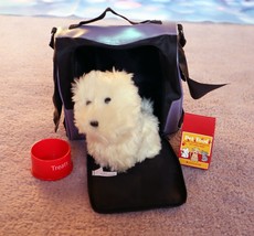 American Girl Doll COCONUT Puppy Dog w Carrier Treat Bowl and Food Bag Hard Body - £18.32 GBP