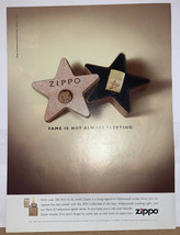 2001 Zippo Lighter Magazine Print Ad Fame Is Not Always Fleeting - £3.29 GBP