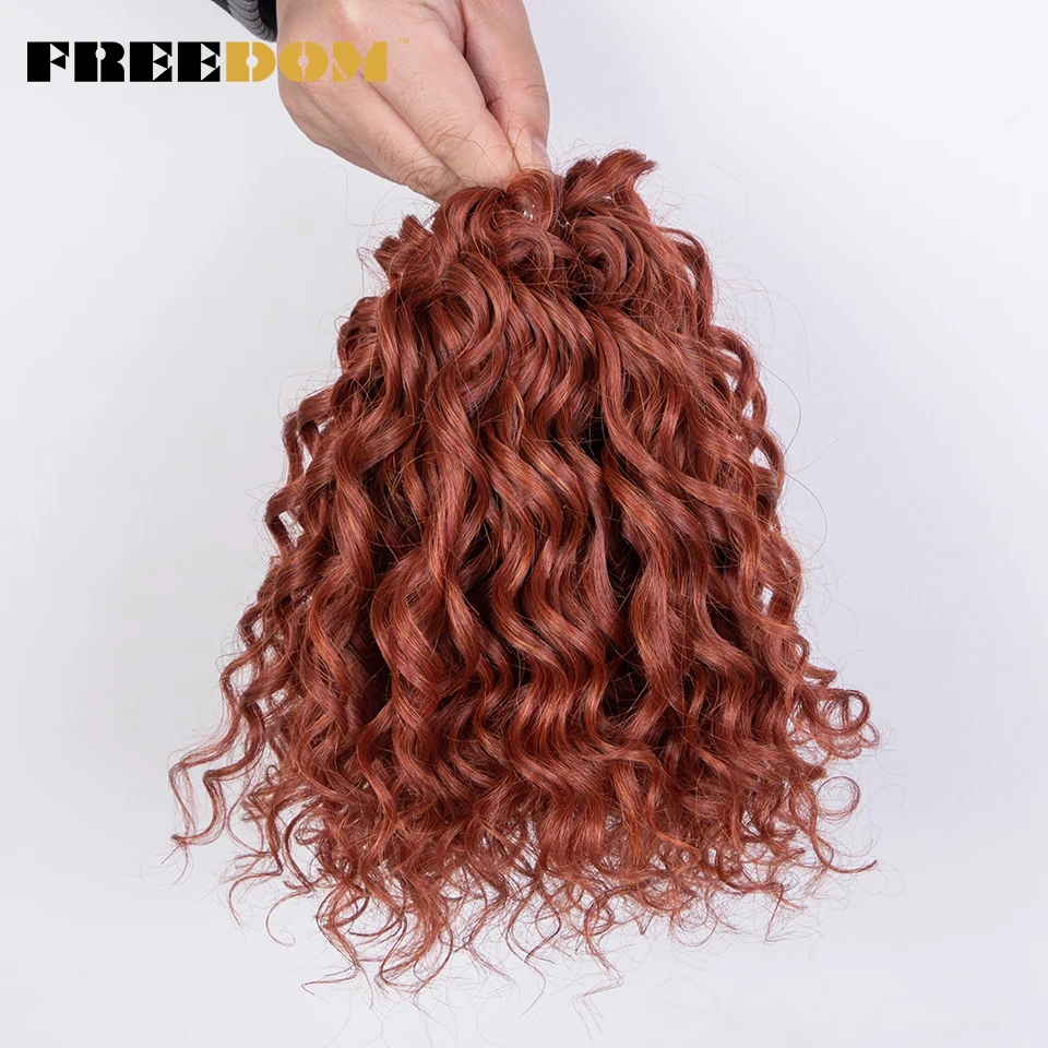 FREEDOM Synthetic Deep Wavy Twist Crochet Braids Hair 10inches Ginger Afro Curly - £24.41 GBP