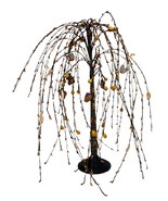 Weeping Willow Tree Primitive Orange Berries Candy Corns Pumpkin Rustic ... - $24.55