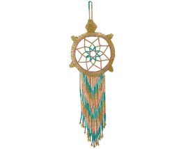 Seed Bead Sea Turtle Dream Catcher Fringe Dangle Hanging Ornament - Handmade Hom - £21.47 GBP