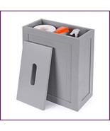 Grey Slimline Shaker Bathroom Storage Unit | Toilet Roll Cabinet Box 35x... - €26,65 EUR