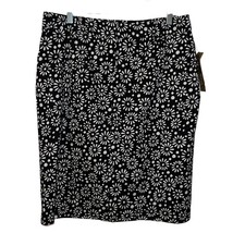Notations Women Floral Daisy Black White Straight A Line Skirt Size Larg... - $6.82