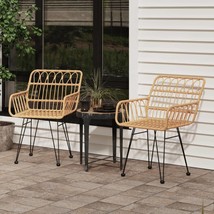 Garden Chairs 2 pcs with Armrest 56x64x80 cm PE Rattan - £84.67 GBP