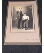 Antique Couple Marriage Photo B&amp;W Ephemera ID’ed Lester + Carrie Thornton - $13.09