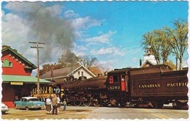Postcard Train Steam Locomotive 1293 100 Year Old Station At Chester Vermont - £2.84 GBP