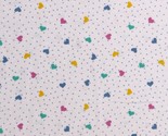 Flannel Colorful Hearts Blue Polka Dots on White Kids Flannel Fabric BTY... - $9.95