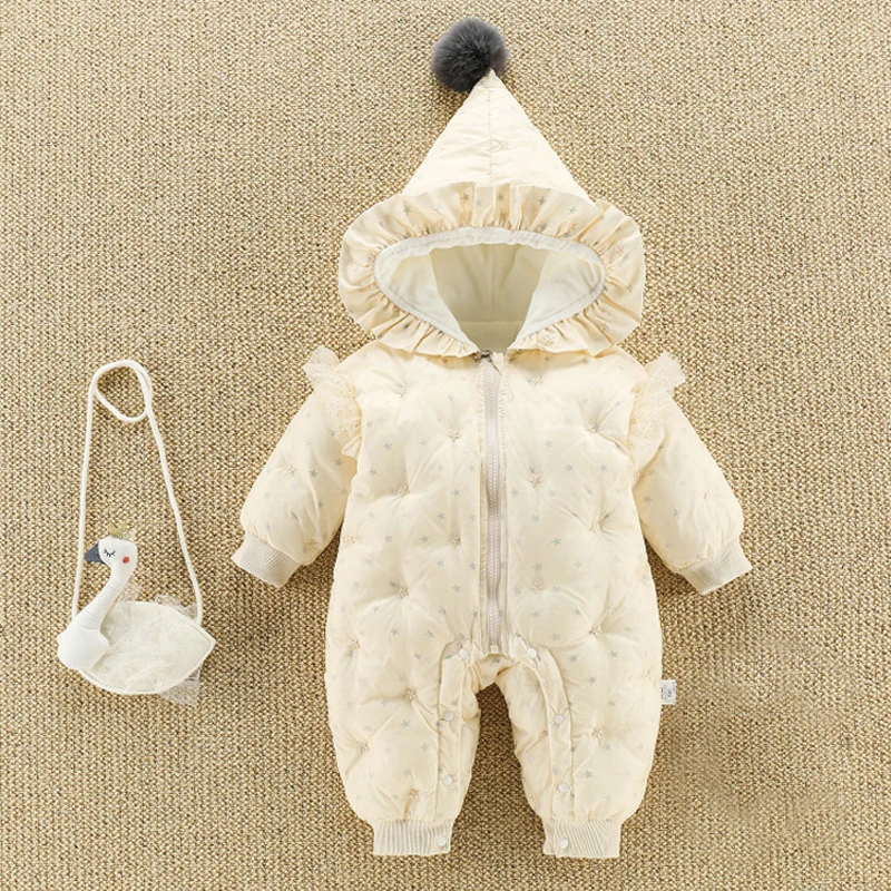 IYEAL Cute Swan Soft Velvet Infant Clothing Winter Baby Girls Rompers New Born B - £117.06 GBP