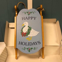 Vtg The Creative Circle Happy Holidays Duck Hanging Knick knack Shelf Sled #8051 - £24.92 GBP