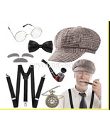 7pcs Old Man Costume Grandpa Adult Child Kids Boys Kit 100 Days School B... - £9.31 GBP