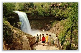 Minnehaha Falls Overlook Minneapolis Minnesota MN UNP Chrome Postcard H28 - $3.91