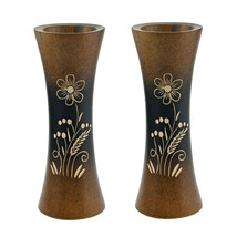 Bloom Like a Flower Brown Mango Tree Wood Set of 2 Flower Vase - £21.09 GBP