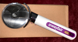 Wayfair Wheel Pizza Cutter Slicer White Purple Handle Sturdy Stainless S... - £8.65 GBP