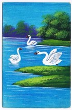 Art Postcard Swans On Lake M &amp; A B Germany - £1.65 GBP